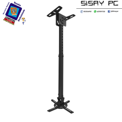 Soporte de Techo para Proyector TooQ PJ3030TN-B/ Inclinable/ Giratorio/ Nivelable/ hasta 20kg