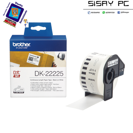 BROTHER Rollo de Papel Continuo Blanco de 38mm x 30,48m
