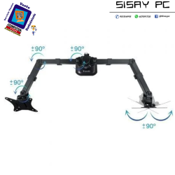 Soporte de Mesa para 2 Monitores TooQ DB1802TN-B/ Giratorio/ Inclinable/ hasta 8kg