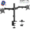 Soporte de Mesa para 2 Monitores o TV Aisens DT32TSR-149/ Giratorio/ Inclinable/ hasta 9kg