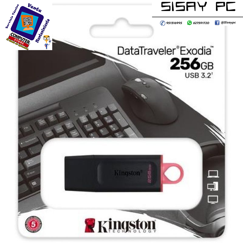 Pendrive 256GB Kingston DataTraveler Exodia USB 3.2