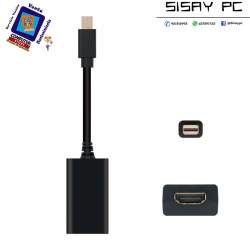 Conversor Mini DisplayPort Macho - HDMI Hembra/ 15cm/ Negro