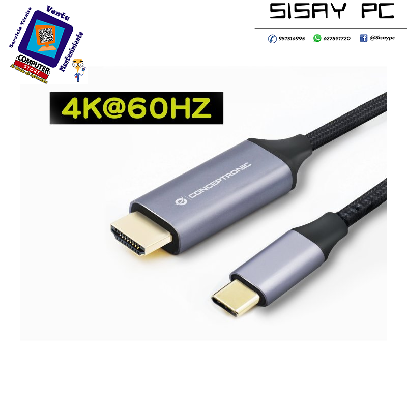 Cable Usb-c Macho A Hdmi Macho 2m 4k 60hz