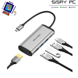 Docking USB Tipo-C Vention CNBHB/ 1xHDMI 4K/ 3xUSB/ 1xUSB Tipo-C PD/ Gris