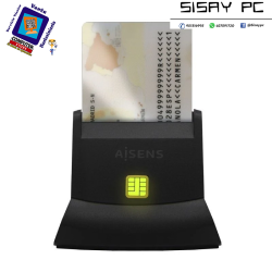 Lector de DNI y Tarjetas Aisens ASCR-SN05-BK/ USB 2.0/ Negro