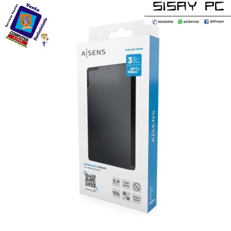 Caja Externa para Disco Duro de 2.5" Aisens ASE-2520B/ USB 3.1/ Sin tornillos
