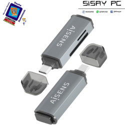 Lector de Tarjetas Externo Aisens ASCR-2C10-GR/ USB 3.1