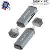Lector de Tarjetas Externo Aisens ASCR-2C10-GR/ USB 3.1