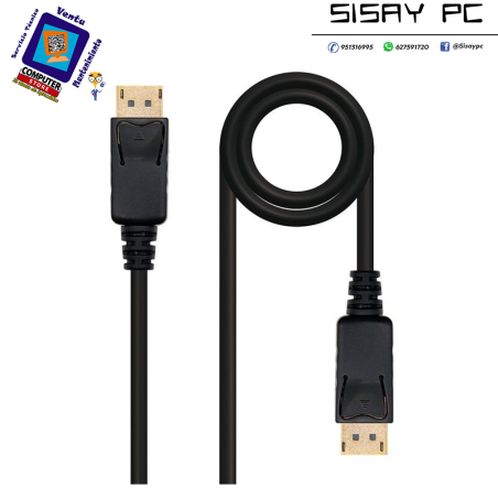 Cable DisplayPort 1.2 4K  DisplayPort Macho - DisplayPort Macho/ 2m/ Negro