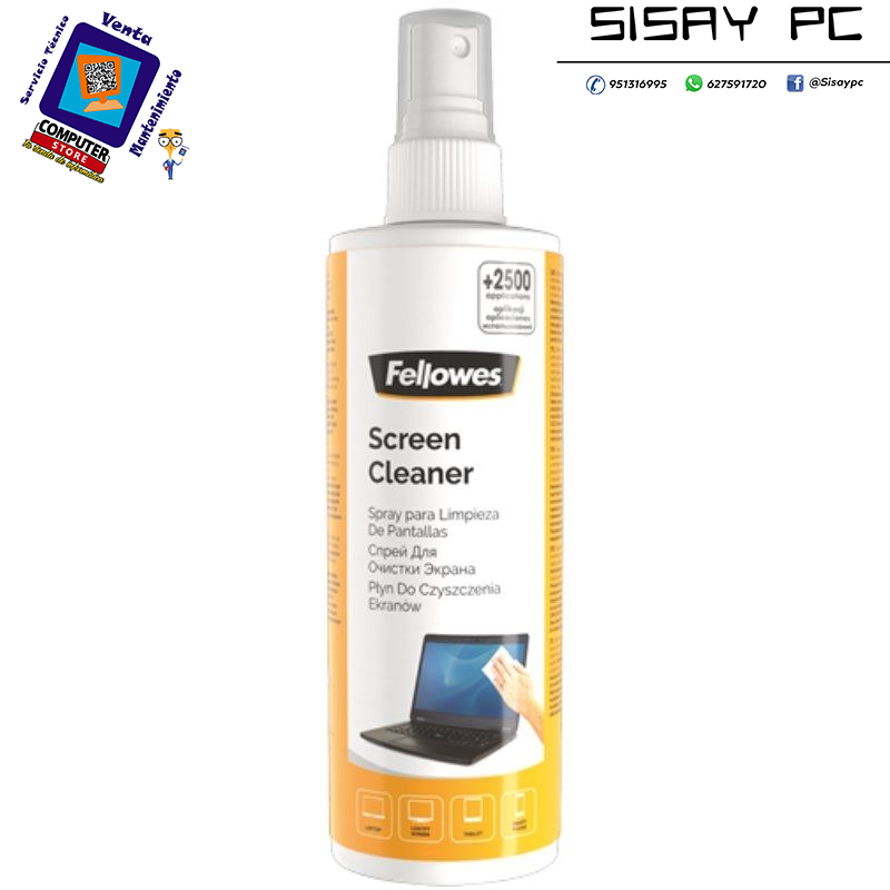 Spray Limpiador de Pantallas Fellowes / Capacidad 250ml