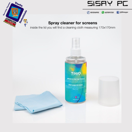 Kit Limpiador de Pantallas / Spray 150ml + Paño Microfibra