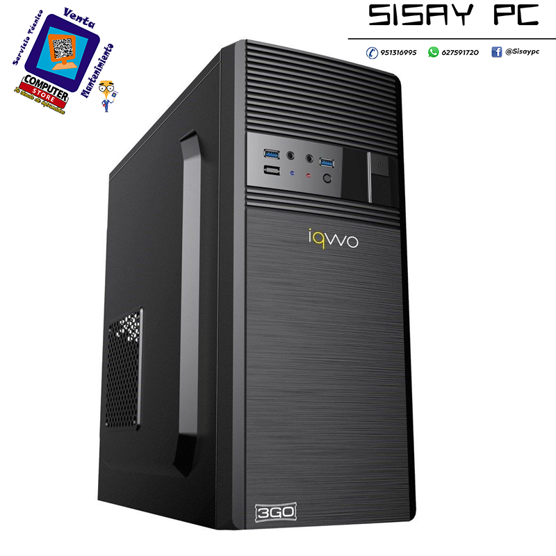 CAJA ATX 3GO ARY IQWO 2 USB 3.0 y FUENTE ALIMENTACION DE 500w