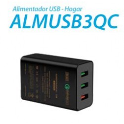 ALIMENTADOR 3GO HOGAR USB 1QC+2USB