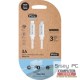 CABLE T1T PD 3.0 USB-C - LIGHTINIG 1M 3A BLANCO