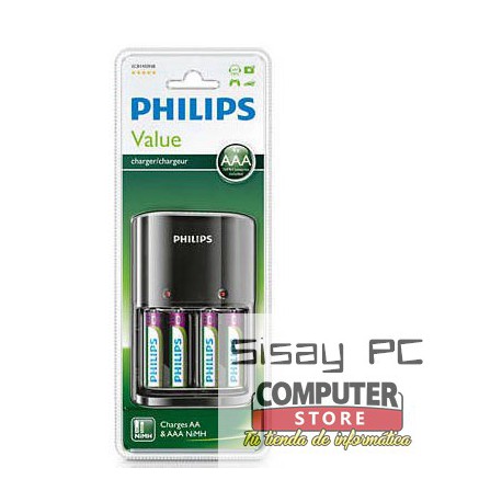 CARGADOR PILAS PHILIPS SCB1450NB AA&AAA + 4 PILAS
