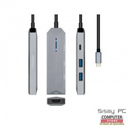 Docking USB Tipo-C Aisens ASUC-4P002-GR/ 1xHDMI/ 2xUSB/ 1xUSB Tipo-C PD/ Gris
