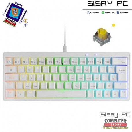 Teclado Gaming Mecánico Mars Gaming MKMINIPRO/ Switch Amarillo/ Blanco