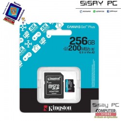 Tarjeta de Memoria Kingston CANVAS Go! Plus 256GB micro SD XC con Adaptador/ Clase 10/ 200MBs